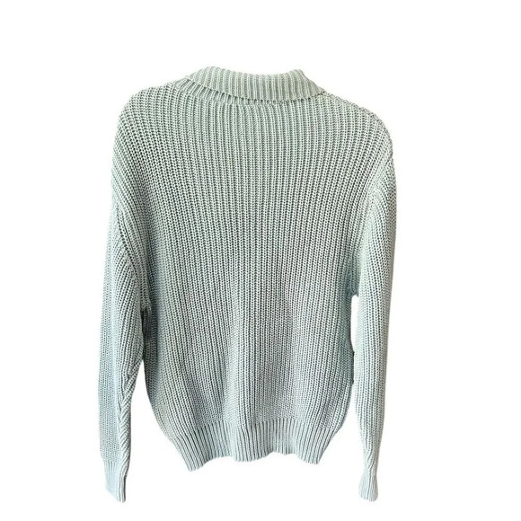 Women's Chunky Knit Turtleneck Sweater Green Long Sleeve Pullover S - Picture 2 of 10